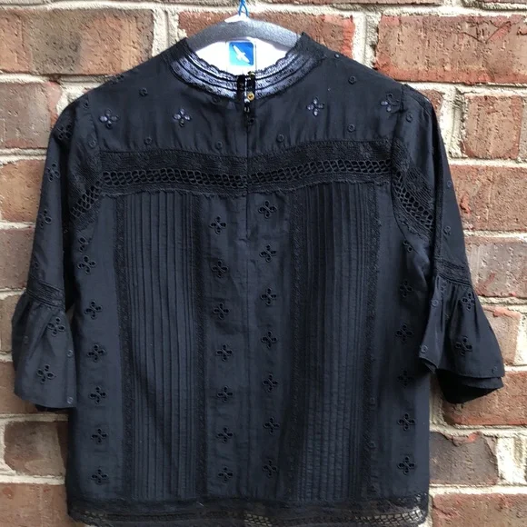 Ulla Johnson embroidered eyelet lace top, size 2 in black - Picture 5 of 15